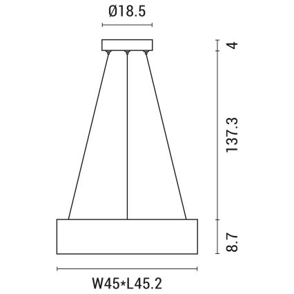 Светодиодная подвесная люстра LED/30W/230V 3000K 45x45 см серый