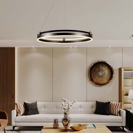 Светодиодная подвесная люстра LED/30W/230V 3000K диаметр 62 см коричневый