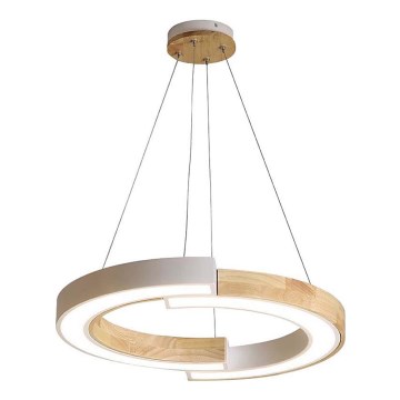 Светодиодная подвесная люстра LED/32W/230V 3000K белый/дерево