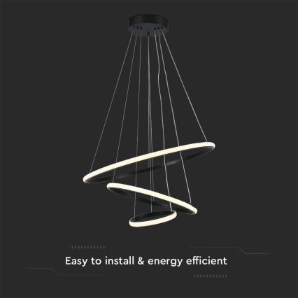 Светодиодная подвесная люстра LED/32W/230V 3000K черный
