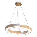 Светодиодная подвесная люстра LED/32W/230V 4000K белый/дерево