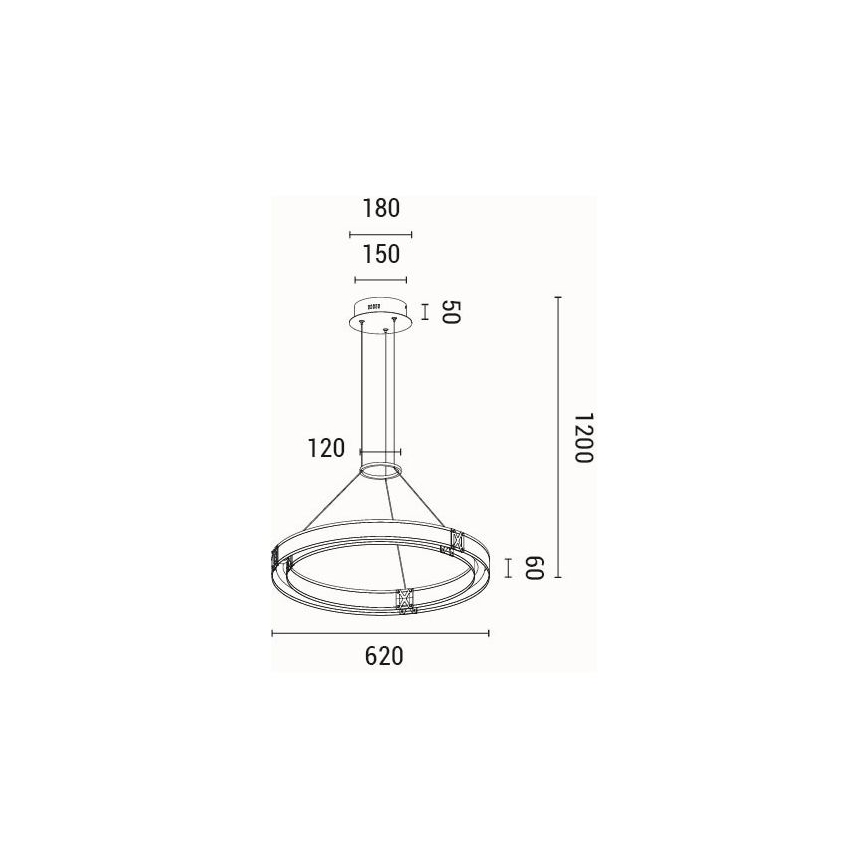 Светодиодная подвесная люстра LED/33W/230V 3000K 62x120 см