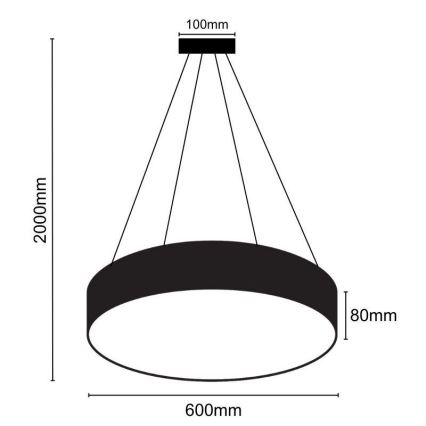 Светодиодная подвесная люстра LED/35W/230V 4000K диаметр 60 см