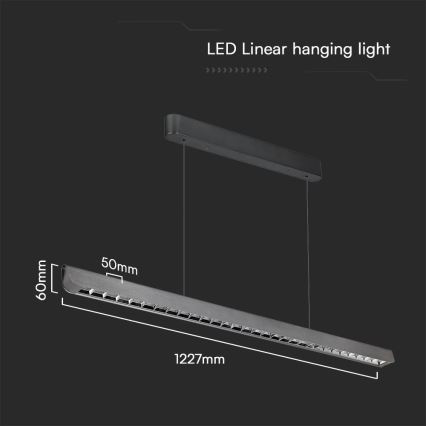 Светодиодная подвесная люстра LED/36W/230V 3000/4000/6400K антрацит