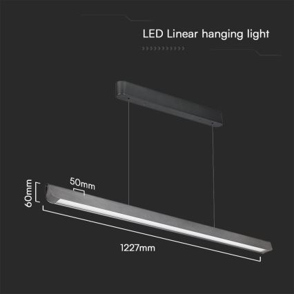Светодиодная подвесная люстра LED/36W/230V 3000/4000/6400K антрацит