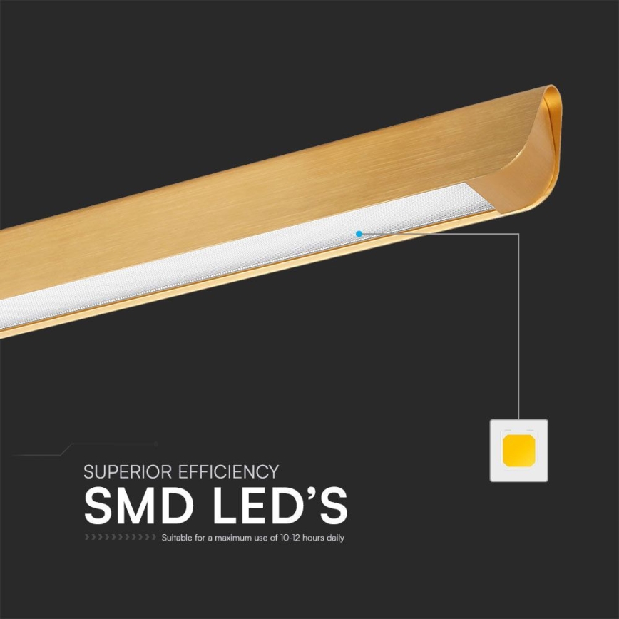 Светодиодная подвесная люстра LED/36W/230V 3000/4000/6400K золотистый