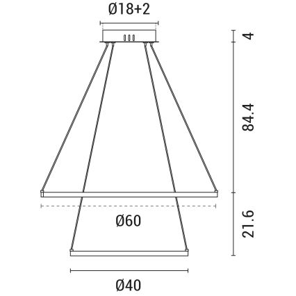 Светодиодная подвесная люстра LED/37W/230V 3000K черный
