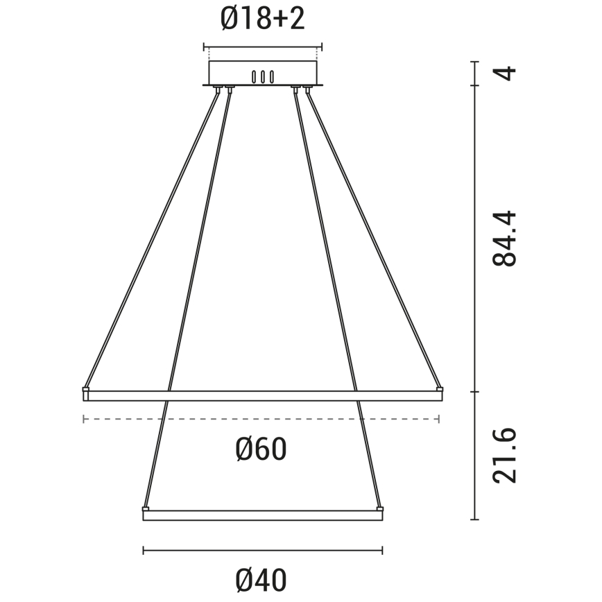 Светодиодная подвесная люстра LED/37W/230V 3000K черный