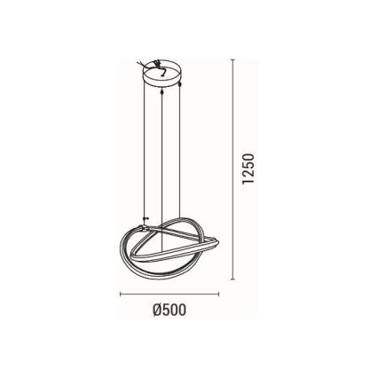 Светодиодная подвесная люстра LED/38W/230V 3000K 50x120 см