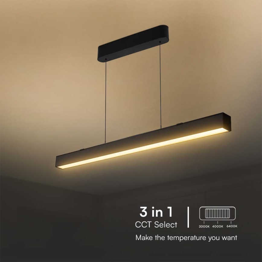 Светодиодная подвесная люстра LED/40W/230V 3000/4000/6400K черный