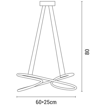 Светодиодная подвесная люстра LED/40W/230V 4000K черный