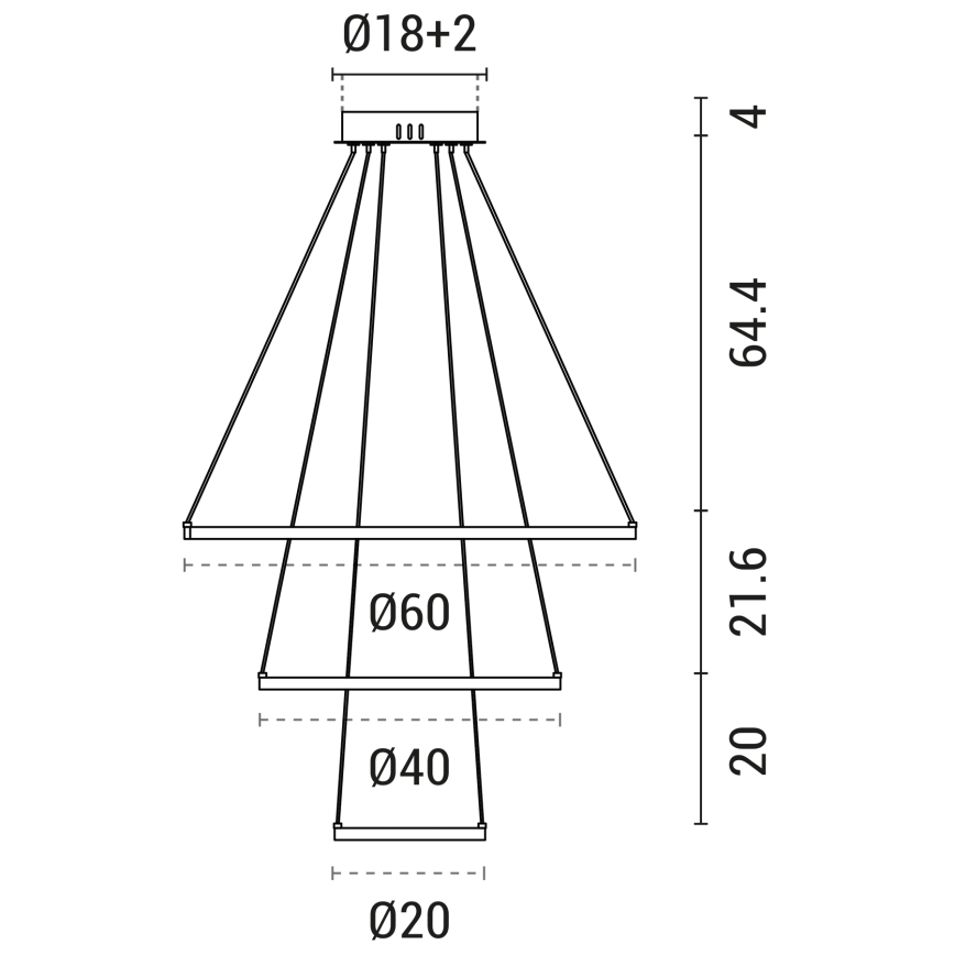 Светодиодная подвесная люстра LED/42W/230V 3000K черный
