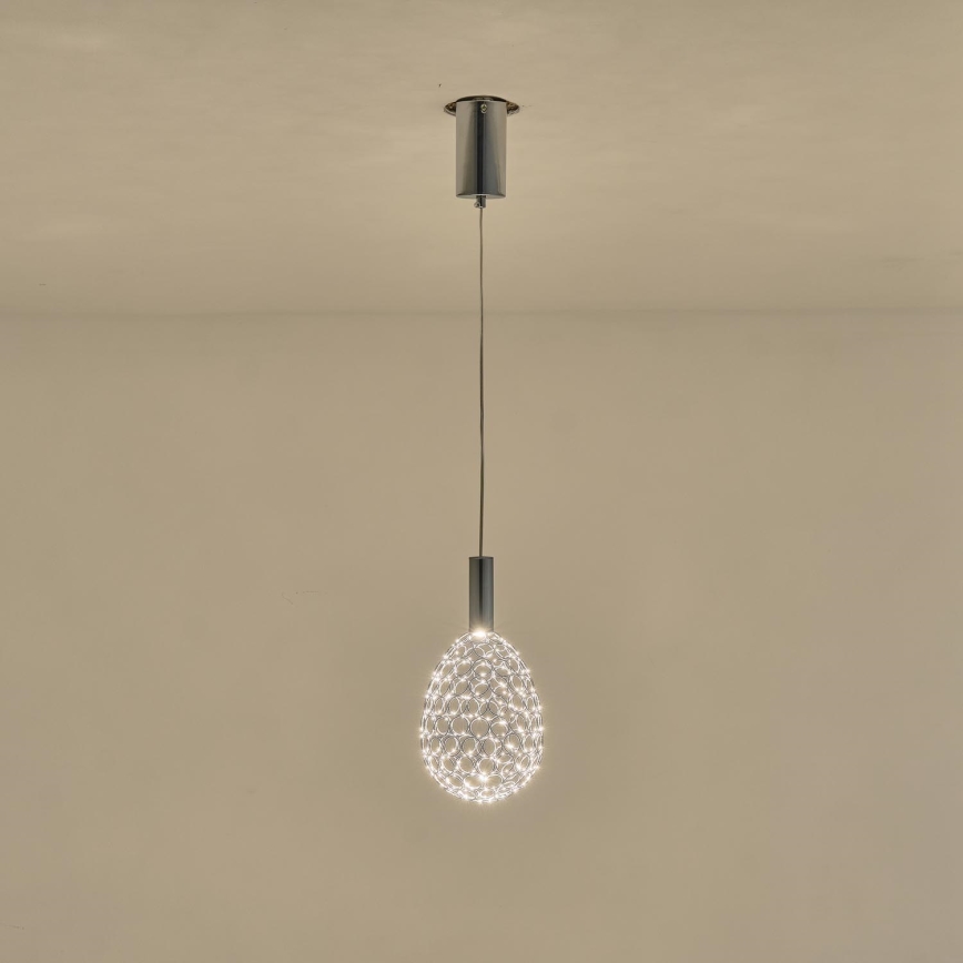 Светодиодная подвесная люстра LED/6,3W/230V 3000K блестящий хром диаметр 14 см