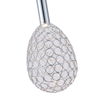 Светодиодная подвесная люстра LED/6,3W/230V 3000K блестящий хром диаметр 14 см