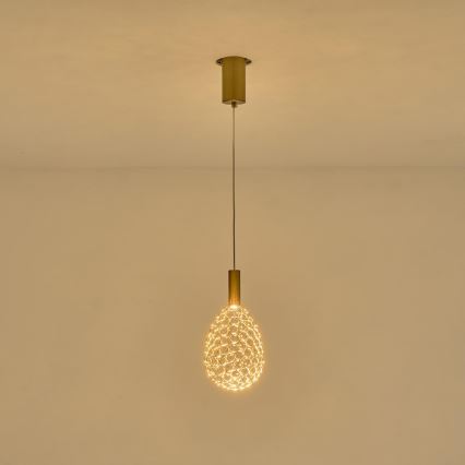 Светодиодная подвесная люстра LED/6,3W/230V 3000K золотистый диаметр 14 см