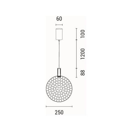 Светодиодная подвесная люстра LED/6,3W/230V 3000K золотистый диаметр 25 см