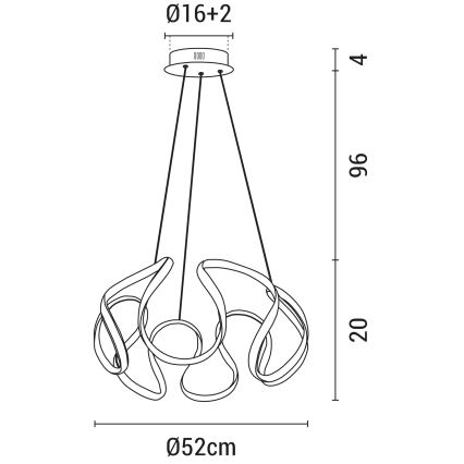 Светодиодная подвесная люстра LED/60W/230V 3000K черный