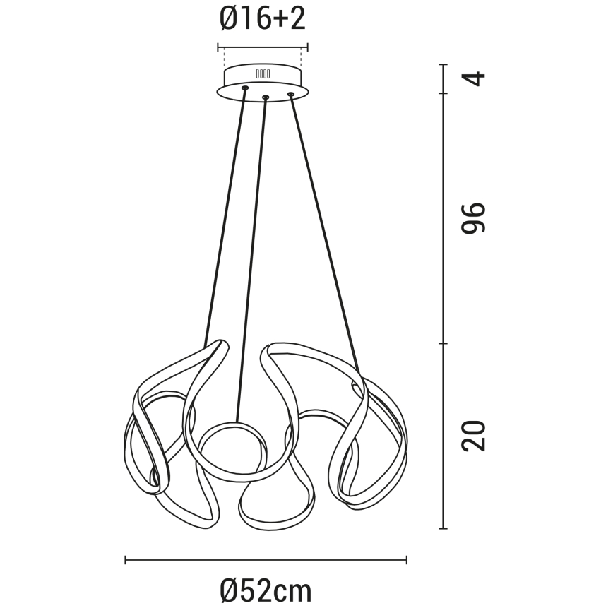 Светодиодная подвесная люстра LED/60W/230V 3000K черный