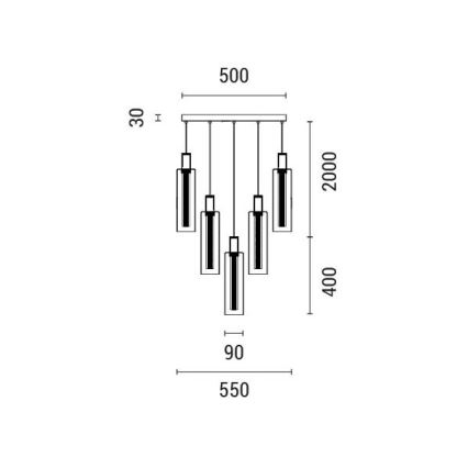 Светодиодная подвесная люстра LED/60W/230V 3000K