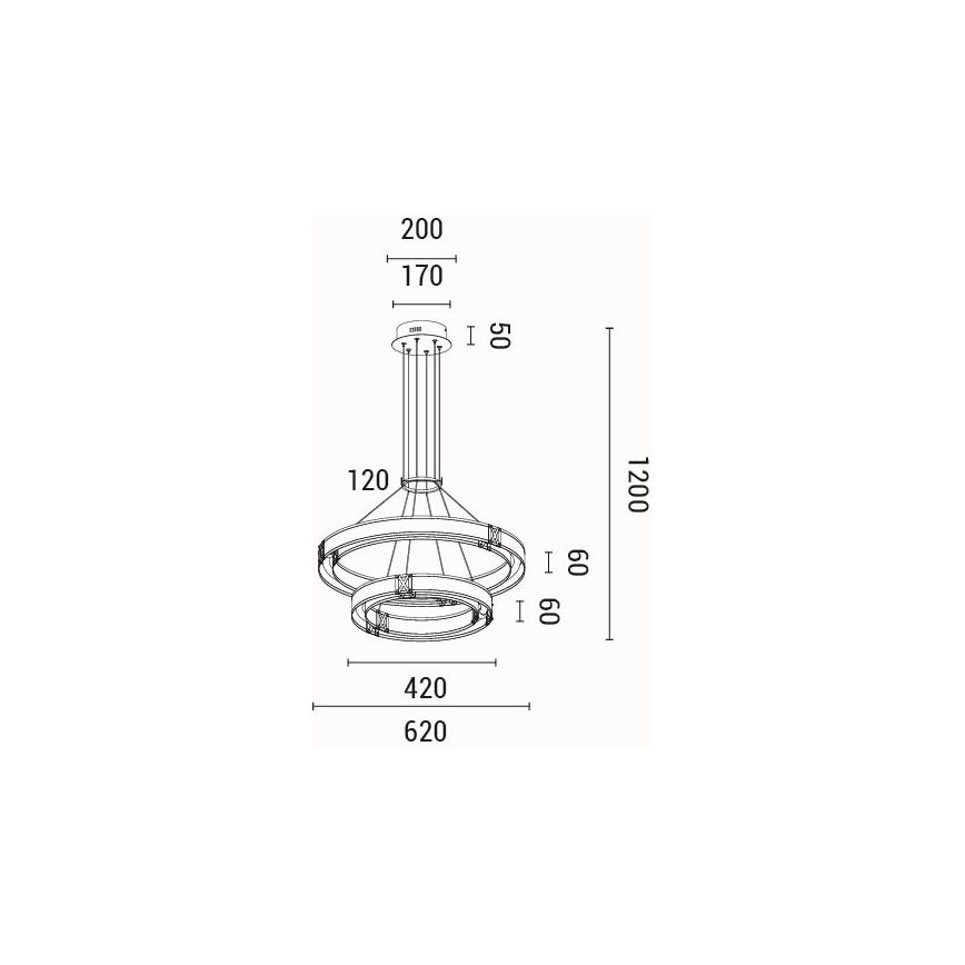 Светодиодная подвесная люстра LED/62W/230V 3000K 62x120 см