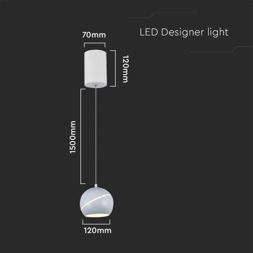 Светодиодная подвесная люстра LED/8,5W/230V 3000K белый