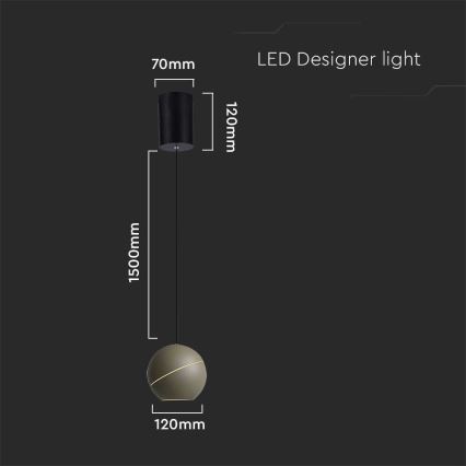 Светодиодная подвесная люстра LED/8,5W/230V 3000K серый