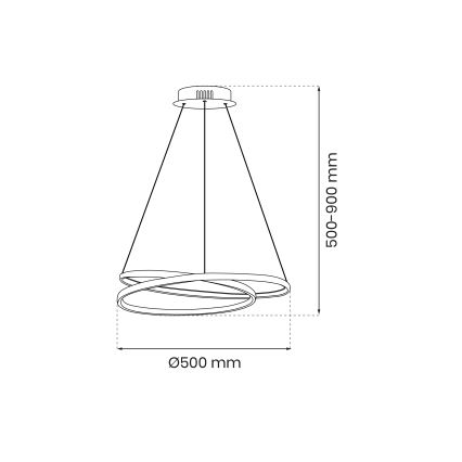 Светодиодная подвесная люстра LUCERO LED/48W/230V блестящий хром