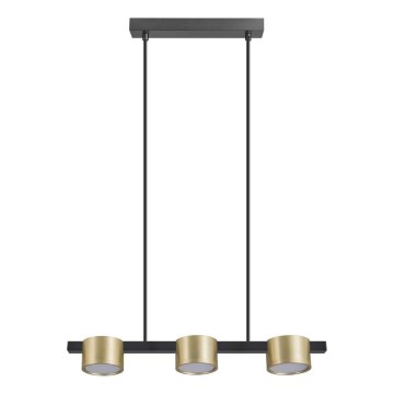 Светодиодная подвесная люстра MIRELLA 3xGX53/6W/230V золотистый/черный