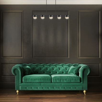 Светодиодная подвесная люстра MIRELLA 5xGX53/6W/230V черный