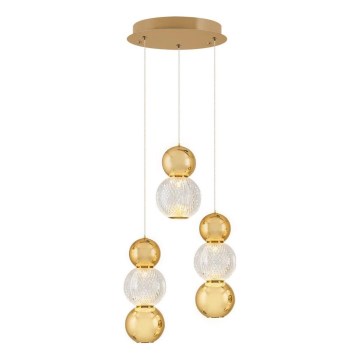 Светодиодная подвесная люстра на тросе CREMONA LED/17 Вт/230 В 3000 К, золотая