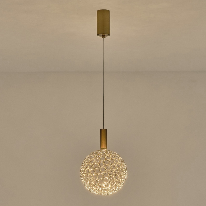 Светодиодная подвесная люстра PERFORATO LED/6,3W/230V 3000K золотистый диаметр 20 см