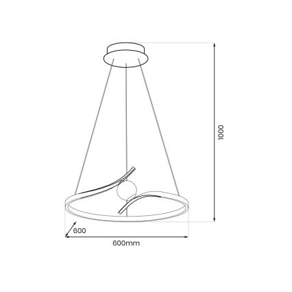 Светодиодная подвесная люстра PERLA LED/34W/230V черный