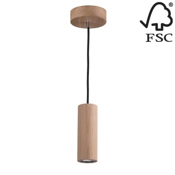 Светодиодная подвесная люстра PIPE 1xGU10/5W/230V матовый дуб - сертифицировано FSC
