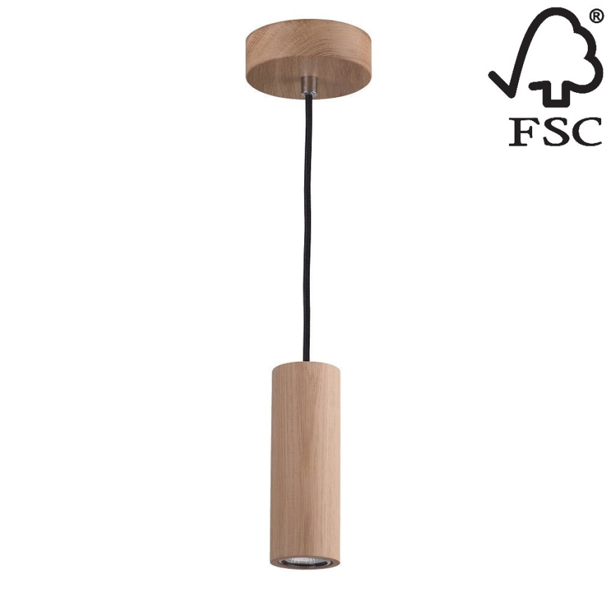 Светодиодная подвесная люстра PIPE 1xGU10/5W/230V матовый дуб - сертифицировано FSC