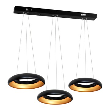 Светодиодная подвесная люстра RONDO 3xLED/12W/230V черная