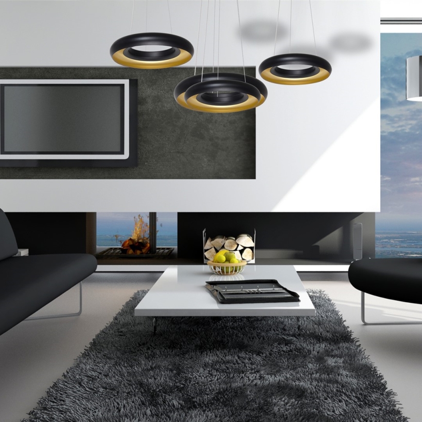 Светодиодная подвесная люстра RONDO 3xLED/12W/230V черная