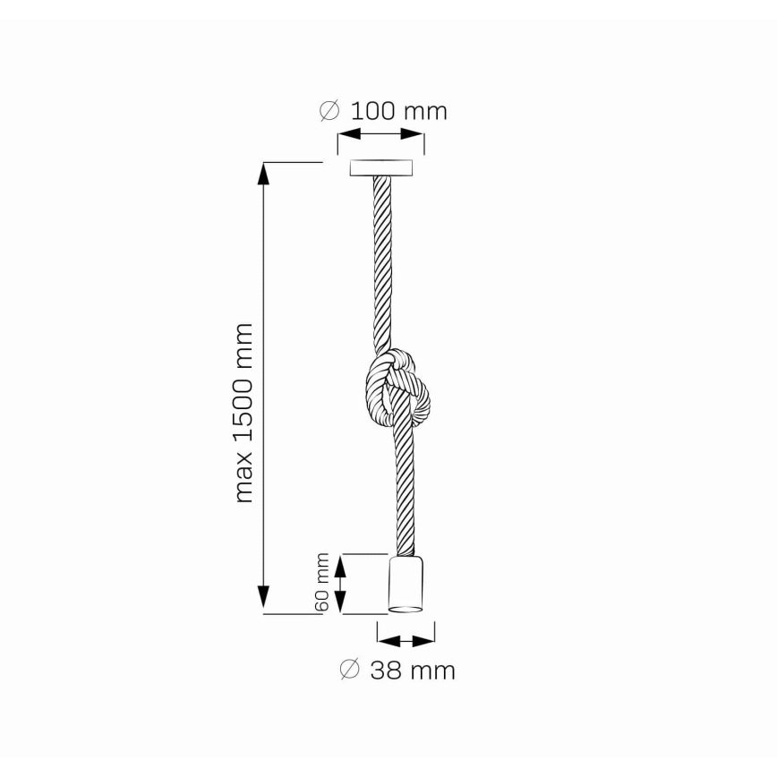 Светодиодная подвесная люстра ROPE 1xE27/8W/230V
