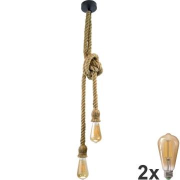 Светодиодная подвесная люстра ROPE 2xE27/10W/230V