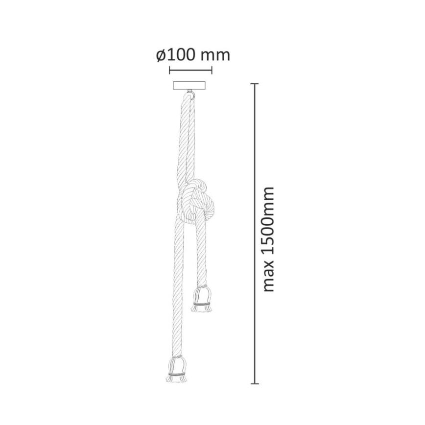 Светодиодная подвесная люстра ROPE 2xE27/10W/230V