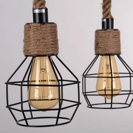 Светодиодная подвесная люстра ROPE ALEGRA 4xE27/10W/230V