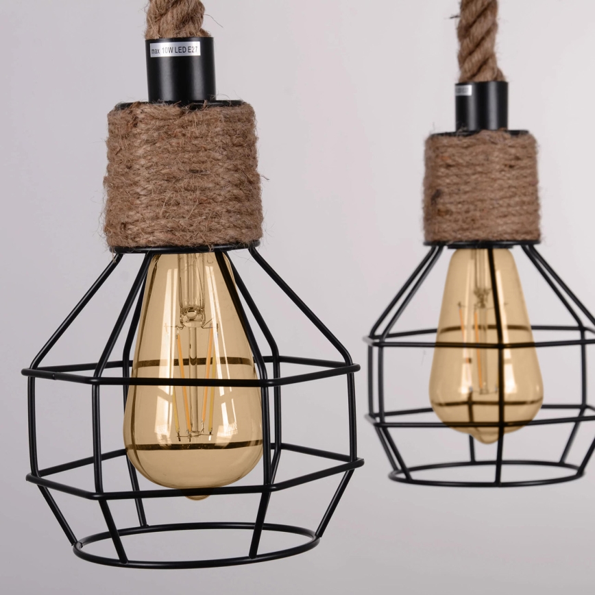 Светодиодная подвесная люстра ROPE ALEGRA 4xE27/10W/230V