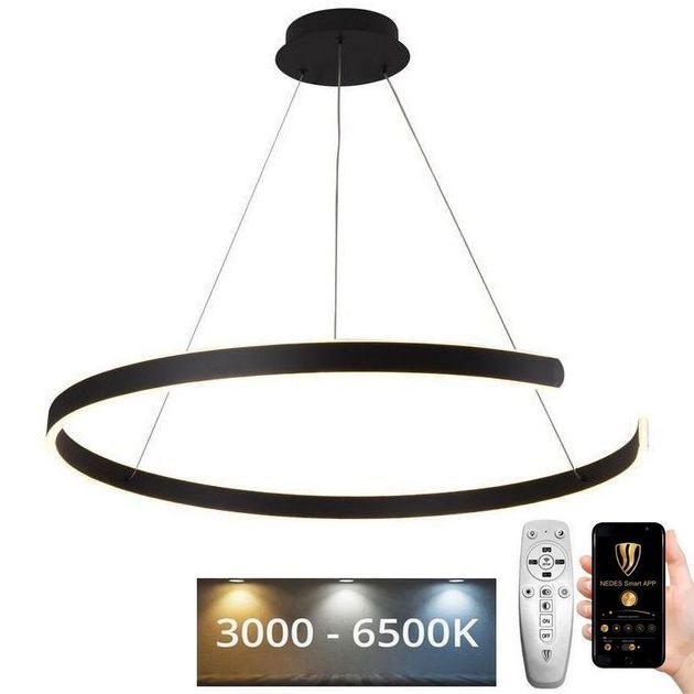 Светодиодная подвесная люстра с регулированием яркости LED/100W/230V 3000-6500K диаметр 80 см + дистанционное управление