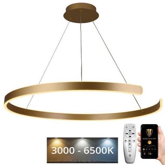 Светодиодная подвесная люстра с регулированием яркости LED/100W/230V 3000-6500K диаметр 80 см + дистанционное управление
