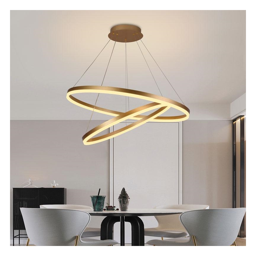 Светодиодная подвесная люстра с регулированием яркости LED/100W/230V 3000-6500K диаметр 80 см + дистанционное управление