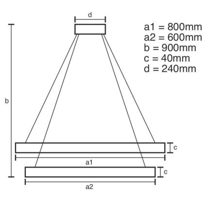 Светодиодная подвесная люстра с регулированием яркости LED/100W/230V 3000-6500K диаметр 80 см + дистанционное управление