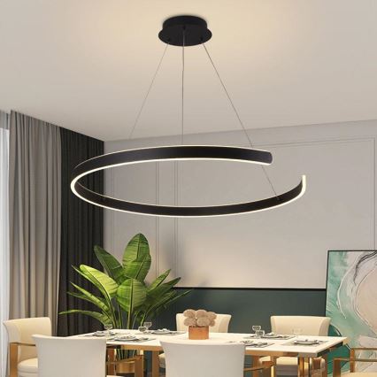 Светодиодная подвесная люстра с регулированием яркости LED/100W/230V 3000-6500K диаметр 80 см + дистанционное управление