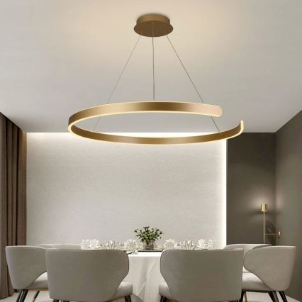 Светодиодная подвесная люстра с регулированием яркости LED/100W/230V 3000-6500K диаметр 80 см + дистанционное управление