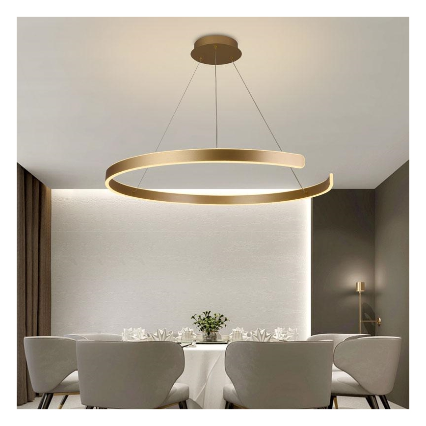 Светодиодная подвесная люстра с регулированием яркости LED/100W/230V 3000-6500K диаметр 80 см + дистанционное управление