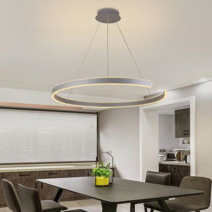 Светодиодная подвесная люстра с регулированием яркости LED/100W/230V 3000-6500K + дистанционное управление