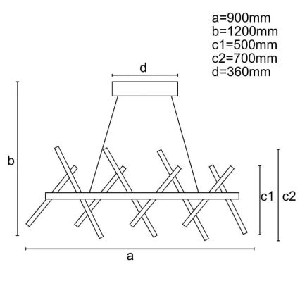 Светодиодная подвесная люстра с регулированием яркости LED/100W/230V 3000-6500K + дистанционное управление